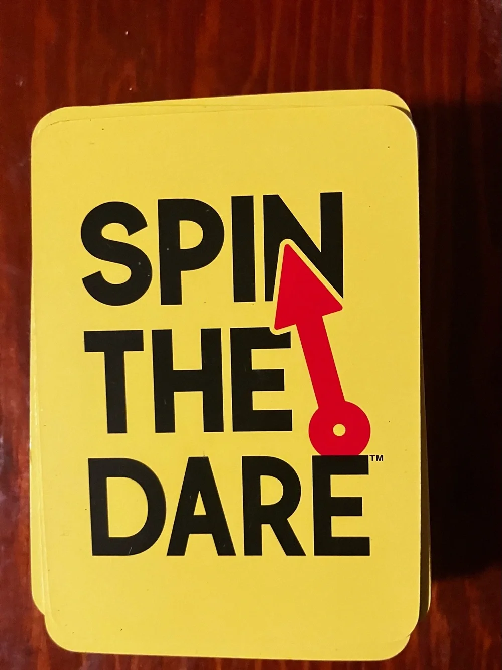 Spin The Dare Party Card Game - Yellow